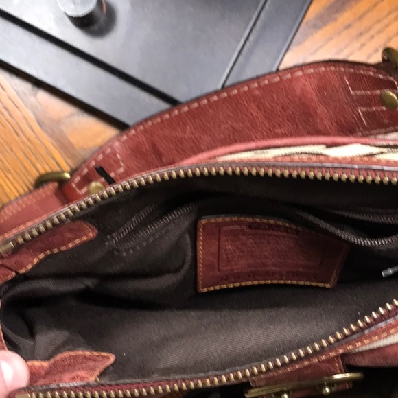 VINTAGE COACH LEGACY BROWN LEATHER CANVAS BAG - Picture 6 of 6